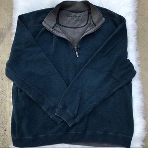 Tommy Bahama Reversible Sweater Zipper Blue